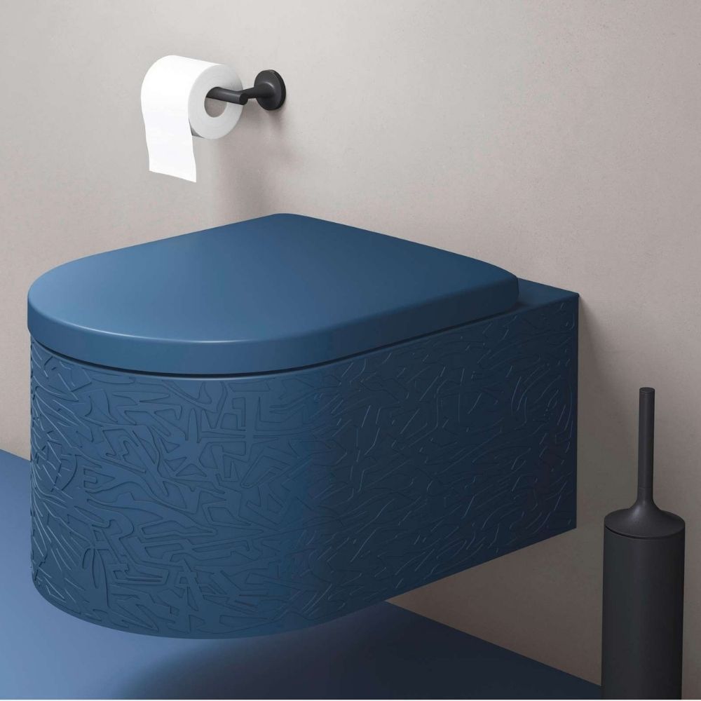 Duravit Parlour Blue Matt Pattern Toilet